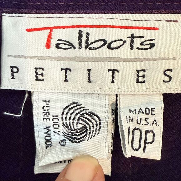 Vintage Talbots Purple Worsted Wool Pleated Midi Skirt 10P (26" Waist) - Picture 3 of 8